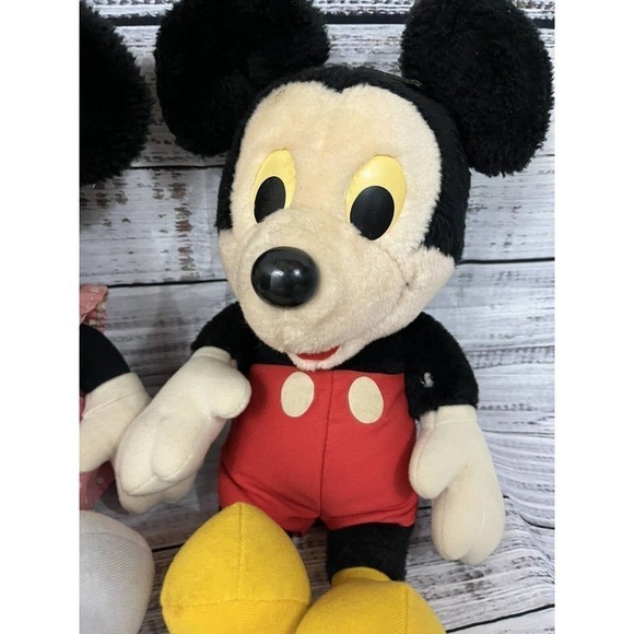 Vintage Set 16" Disney World Vintage Minnie & Mickey Mouse Plush Hasbro Softies - Picture 4 of 12